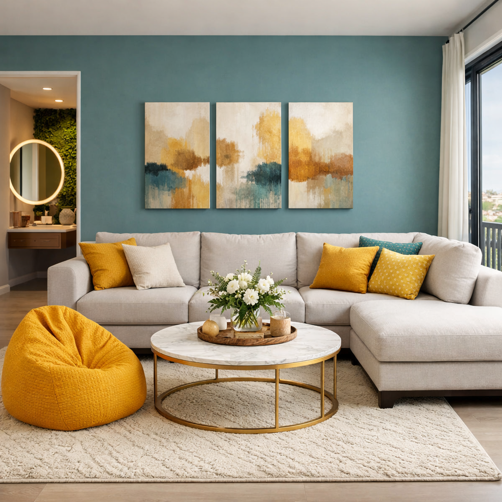 ash and beige interior of house in UAE designed by smokerbox