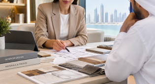 Interior Design Consultation in a Modern Showroom